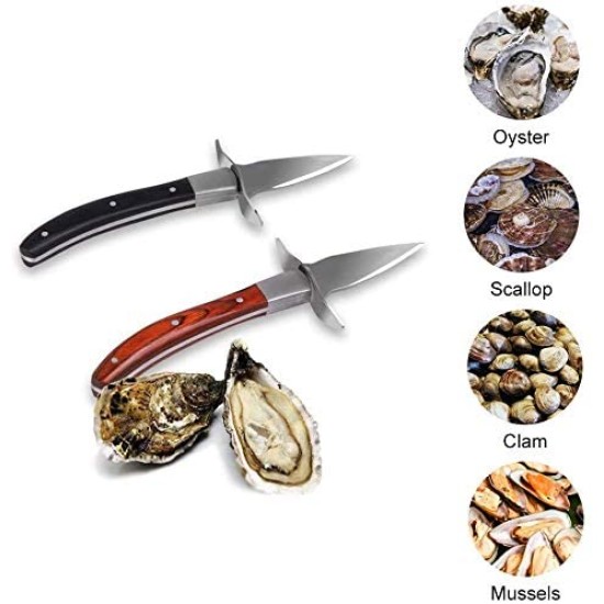 High Quality Stainless Steel Oyster Knife with Wood-Handle image