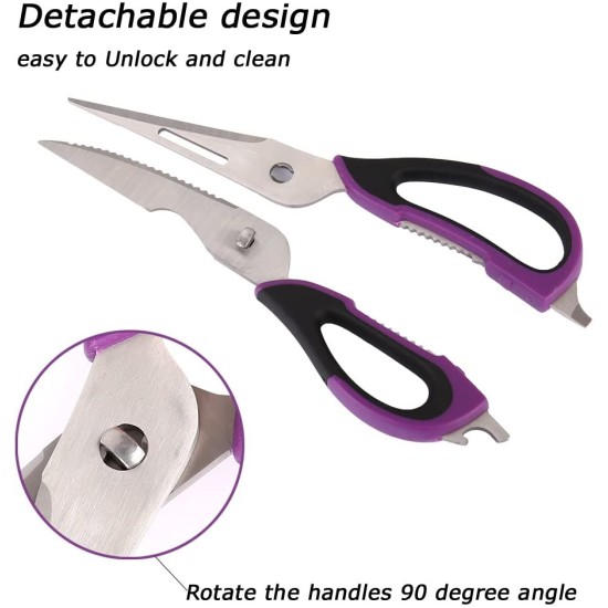 Kitchen Scissors, Sharp Kitchen Shears ,Multipurpose Stainless Steel Scissor with Magnetic Holder Kitchenware, Kitchen image