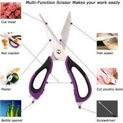 Kitchen Scissors, Sharp Kitchen Shears ,Multipurpose Stainless Steel Scissor with Magnetic Holder