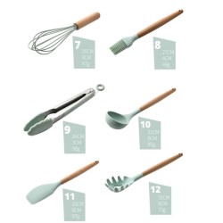 Silicone Kitchen Utensil Set with Free Storage Bucket