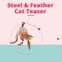 Durable Steel & Feather Cat Teaser Stick Pet, Garden image