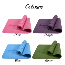 Yoga Mat with Body Alignment System, Non Slip Thick Pilates Mat 183*61*0.7cm
