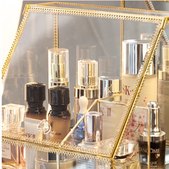 Gold Vintage Cosmetic Organiser for Makeup image
