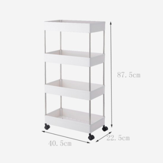 Space-Saving 3 or 4 Tier Storage Trolley, Rolling Cart with Wheels Storage & Organisation, Kitchen, Bedroom, Home Organizers image