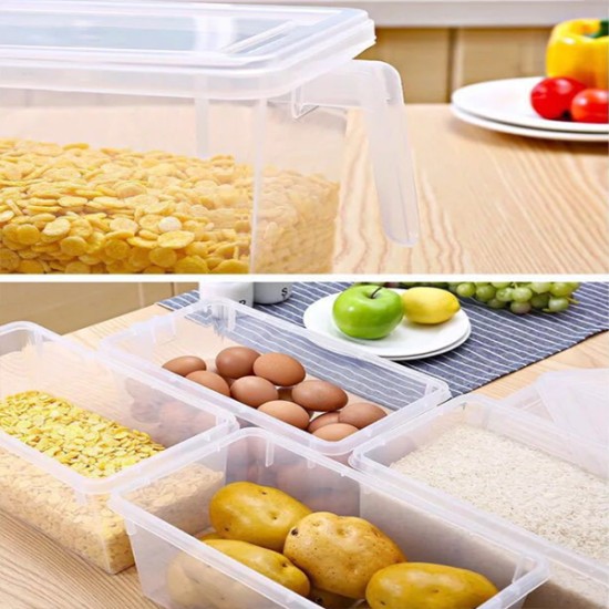 Plastic Storage Containers with Handle, Food Storage Organizer Boxes with Lids for Fridge image