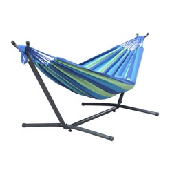 Cotton Hammock with Space-Saving Steel Stand