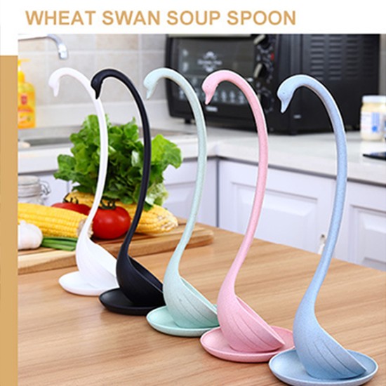 Creative Swan Ladle Soup Spoon Long Handle with Tray image