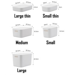 White Plastic Storage Box with Handles and Lids Set