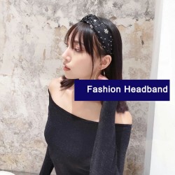 Metallic Sequins Flower Twist Knotted Mesh Lace Wide Hair Hoop Metallic Sequins Flower Twist Knotted Mesh Lace Wide Hair Hoop