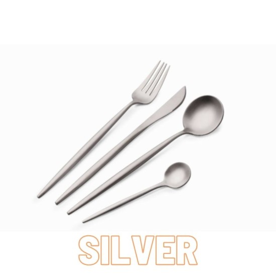 Cutlery Set for 1 Person - Knife, Fork, Soup & Coffee Spoon image