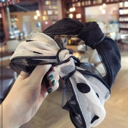 Beige and Black Dotted Knotted Headband Beige and Black Dotted Knotted Headband