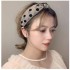 Beige and Black Dotted Knotted Headband image