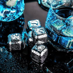 Food Grade Stainless Steel Whiskey Stones 4pcs with Storage Box