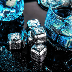 Food Grade Stainless Steel Whiskey Stones 4pcs with Storage Box