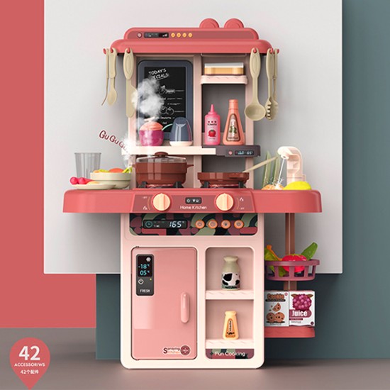 Miniature Kitchen Play Set with 42 Accessories（Pink） image