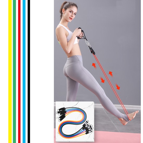 Resistance Bands Set (11pcs), Exercise Bands with Door Anchor, Handles, Waterproof Carry Bag, Legs Ankle Straps for Resistance Training image