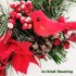 Big Bow with birds Door Decoration Christmas Wreath 11.8 Inch Highlight, Christmas image