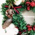 Cotton Flower with Pine Cones Door Decoration Christmas Wreath 11.8 Inch image