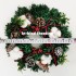 Cotton Flower with Pine Cones Door Decoration Christmas Wreath 11.8 Inch image