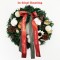 Merry Christmas Bow with Cotton Flower and Pine Cones Wreath 11.8inch