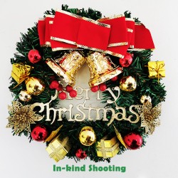 Door Decoration Christmas Wreath 11.8 Inch with Red Bow and Bells Door Decoration Christmas Wreath 11.8 Inch with Red Bow and Bells
