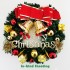 Door Decoration Christmas Wreath 11.8 Inch with Red Bow and Bells Home Decoration, Christmas, Garden image