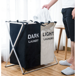 Collapsible Laundry Hamper Bag in Black And White Collapsible Laundry Hamper Bag in Black And White