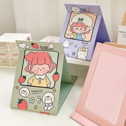 Strawberry Girl Folding Simple Make-up Desk Mirror