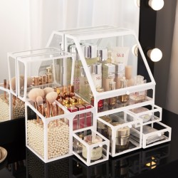 Glass Beauty Stackable Set Cosmetic Storage Organizer Set