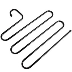 Space Saving 5 Layers Metal S-Type Pants Hangers Closet Organizer (4Pcs)