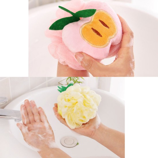 Lovely Fruit Shape Bath Ball Bathroom Bath Sponge image