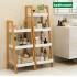 Bamboo 4 Layers Home Storage Rack, Wood & White Colour Design image
