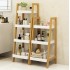 Bamboo 4 Layers Home Storage Rack, Wood & White Colour Design image
