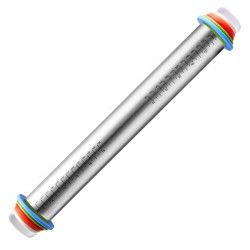 Adjustable Non Stick 17 inch Stainless Steel French Style Dough Roller for Baking Pizza Pie Pastries and Cookies Adjustable Non Stick 17 inch Stainless Steel French Style Dough Roller for Baking Pizza Pie Pastries and Cookies