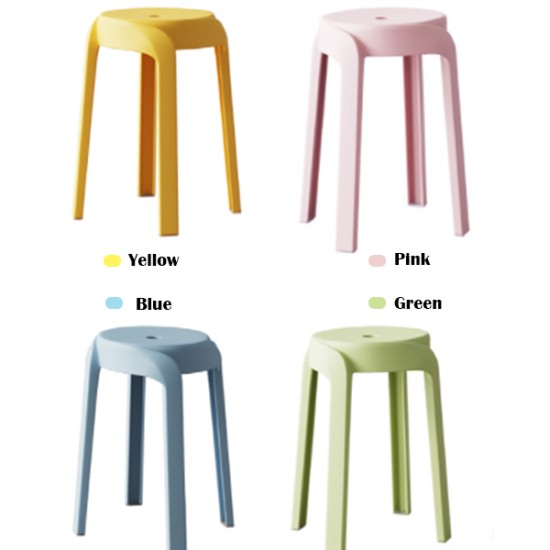 Plastic Stack Stool, Stackable Easy To Store Home Stool Chair image