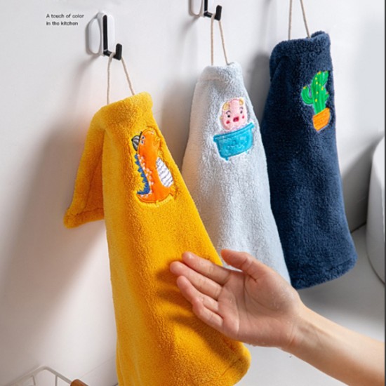 Cute Animal Microfiber Cartoon Absorbent Hand Dry Towel Bathroom, Bathroom & Personal Care Organization image