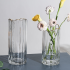 Irregular Top Cylinder Glass Flower Vase in Gray with Golden Lining image