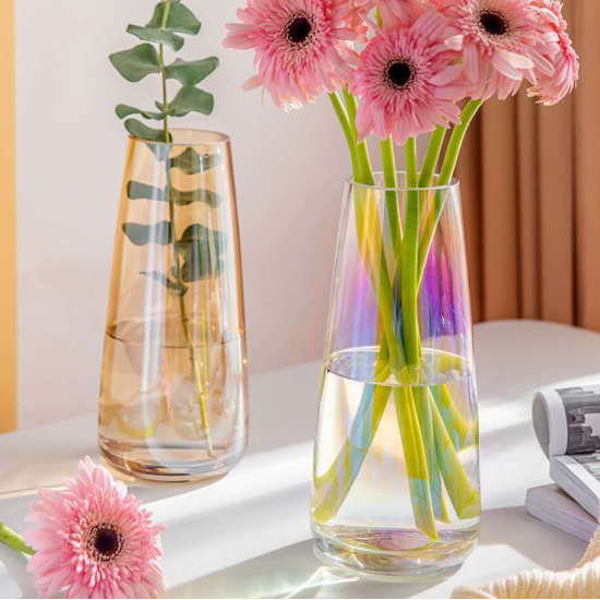 Multi-colour Coating Glass Flower Vase image