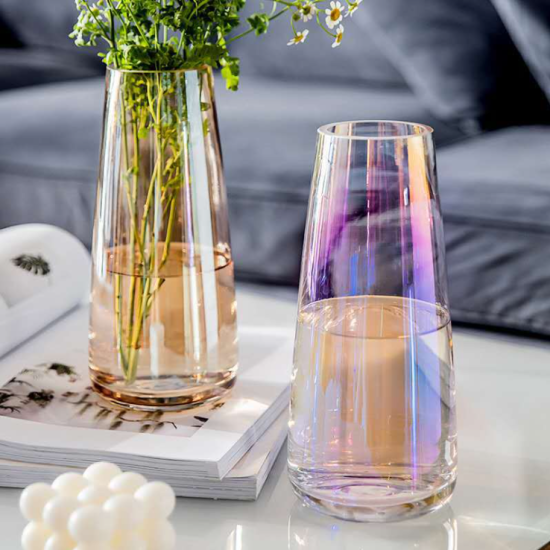 Multi-colour Coating Glass Flower Vase image
