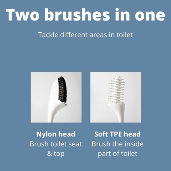 Toilet Cleaning Brush Duo Design Blue Colour Household Cleaning, Cleaning Brushes, Bathroom image