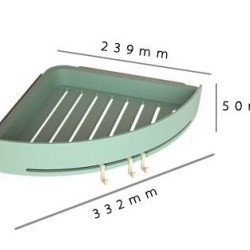 White Plastic Wall-Mount No-Drill Corner Rack with Hooks