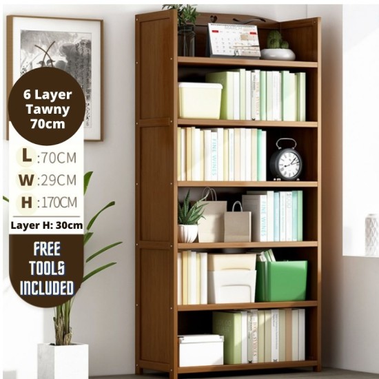 Multi-function Bamboo Book Shelf in Tawny Colour 50/70cm image