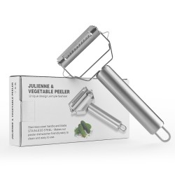 2 in 1 Stainless Steel Julienne & Vegetable Peeler 2 in 1 Stainless Steel Julienne & Vegetable Peeler