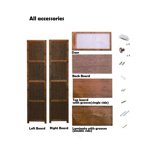 Five Layers Bamboo Multi-function Floor Storage, Bookshelf with Door image