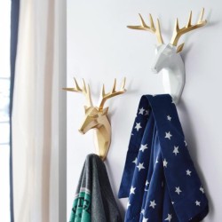 Deer Head Decorative Wall Hook 2 Way Installation