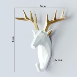 Deer Head Decorative Wall Hook 2 Way Installation