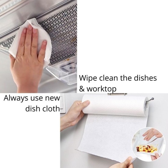 Reusable Cleaning Dish Cloth in Roll 150 Pieces with Free Stand (3 Rolls) image