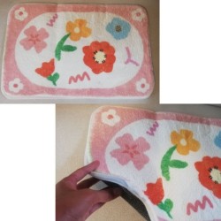 Tufted Flower Bath Mat 40*60cm Strong Water Absorbent