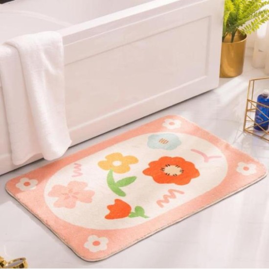 Tufted Flower Bath Mat 40*60cm Strong Water Absorbent image