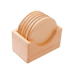 Wood Coaster Set of 5 with Case